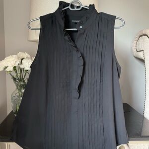 Ann Taylor Black Ruffle Blouse